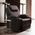 thumbnail image 5 of Homall Swivel Rocking Recliner Chair Massage PU Leather 360 Swivel Rocker Recliner Living Room Chair Home Theater Seating,Pu Leather Brown, 5 of 6
