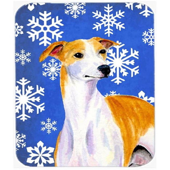 Whippet Winter Snowflakes Holiday Mouse Pad, Hot Pad Or Trivet