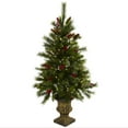 thumbnail image 2 of Nearly Natural 4 ft. Pre-lit Christmas Tree with Berries, Pine Cones & Urn - Clear Lights, 2 of 7