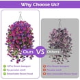 thumbnail image 3 of 12PCS Artificial Hanging Plants Outdoors Fuchsia Fake Baskets with Petunias Porch Balcony Garden Decor, 3 of 7