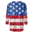 thumbnail image 4 of Yghzkop 3/4 Sleeve Tops for Women 4th of July Independence Day T-Shirts Patriotic Shirts Summer Round Neck Trendy Print Shirt Stars Stripes Graphic Tunic Tees Blouse, 4 of 5