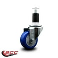 thumbnail image 2 of 3 Inch Blue Poly Wheel Swivel 1-1/2 Inch Expanding Stem Caster SCC, 2 of 2