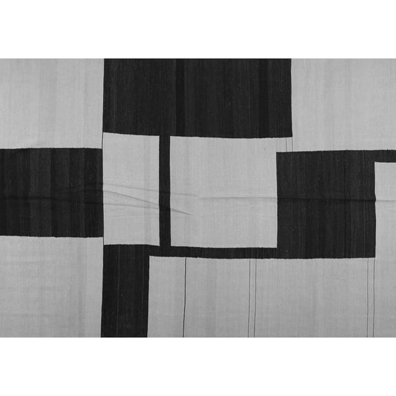 Ahgly Company Indoor Rectangle Abstract Gray Contemporary Area Rugs, 5' x 7'