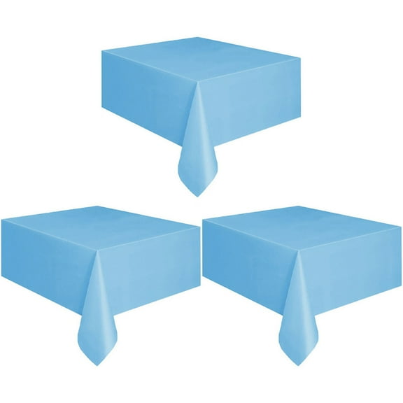 3 Pack of Disposable Plastic 54 x 108 inches Tablecloths Party Wedding Picnic Banquet Table Clothes Table Cover for Rectangle Tables