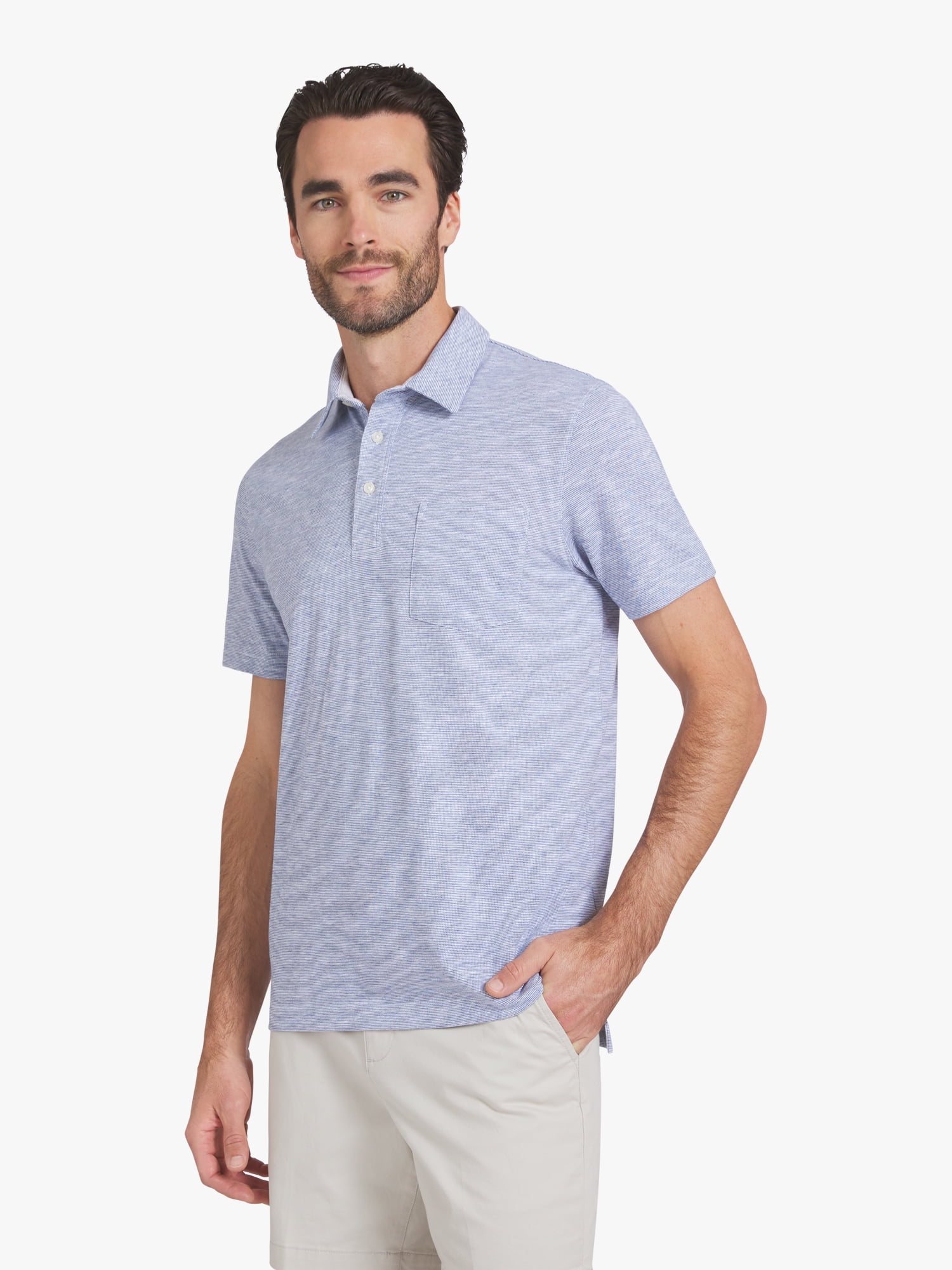 Chaps Men's and Big Men's Harbor Side Slub Short Sleeve Polo Shirt, Sizes S-3XL