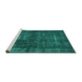 thumbnail image 2 of Ahgly Company Machine Washable Indoor Rectangle Oriental Turquoise Blue Industrial Area Rugs, 5' x 7', 2 of 4