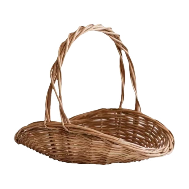 Cesta trenzada Cesta de mimbre para picnic Cesta rústica portátil para flores Cesta perfecta 23cm x 16cm x 23cm