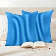 thumbnail image 3 of Violet Striped Outdoor Waterproof Pillow Covers, Geometric Vertical Modern Minimalist Decorative Square Throw Pillowcase Sofa Cushion Sham for Patio/Couch/Chair, 26"x26" 2 Pack, 3 of 8