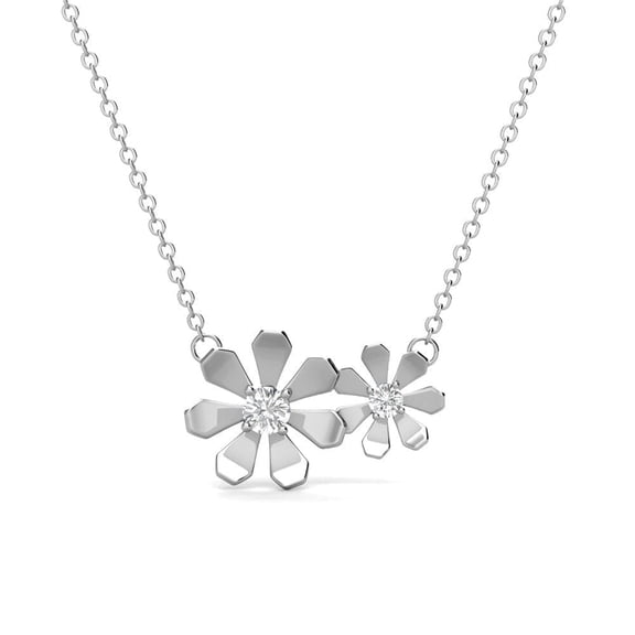 Cate & Chloe Daisy 18k White Gold Plated Flower Pendant Necklace with Swarovski Crystals for Women
