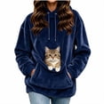 thumbnail image 7 of LWFFDAW Pet Pouch Hoodie for Women Long Sleeve Dog Carrier Fuzzy Fleece Hoodies Winter Loose Oversized Hoodie with Kangaroo Pocket, 7 of 7