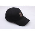 thumbnail image 3 of Gorra de béisbol unisex de algodón con parche de piel sintética, 3 of 5