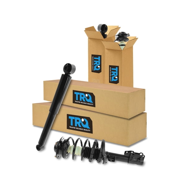 TRQ Front and Rear Complete Strut Assembly & Shock Absorber Kit Complete Strut & Coil Spring Assembly Fits Select 2004-2008 Chevrolet Malibu