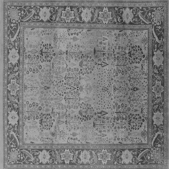 Ahgly Company Indoor Square Oriental Gray Traditional Area Rugs, 5' Square