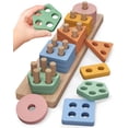 thumbnail image 1 of Juguetes Montessori PEBIRA de Madera para Clasificar y Apilar 1-2 Años, 1 of 7