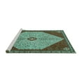 thumbnail image 2 of Ahgly Company Machine Washable Indoor Rectangle Persian Turquoise Blue Traditional Area Rugs, 2' x 4', 2 of 4