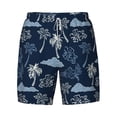 thumbnail image 4 of Lsque Mens Swim Trunks Hawaii Palms Pattern - Bathing Suit Compression Liner - Beach Swim Shorts Swimwear - (S-3XL) - Stretch Quick Dry -Large, 4 of 9