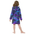 thumbnail image 4 of FORMRS Niños Bathrobe Unisex Hooded Robe Soft Plush Pajamas Sleepwear, Size 7-9T, Night Mushrooms Pattern, 4 of 7