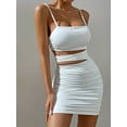 thumbnail image 4 of Women Sexy Spaghetti Strap Bodycon Mini Dress White Backless Party Evening Outfit Nightclub Vestidos, 4 of 9