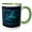 Green/White, variant on 3drose, Retro Star Map. Zodiac Constellation of Leo or Lion. Blue Color Gift, 15oz Two-tone Yellow Mug