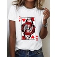 thumbnail image 1 of Camiseta de manga corta con estampado de póker divertido, ajuste cómodo, ideal para uso casual, para adultos, hombres, mujeres, adolescentes, jóvenes., 1 of 5