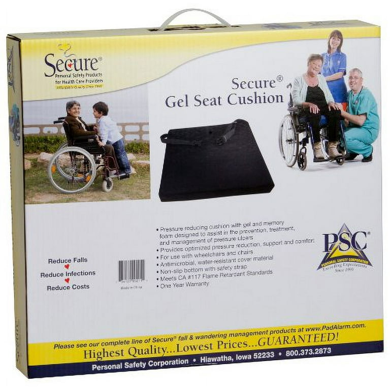 Secure SGSC-1 Gel Seat Cushion with Safety Straps