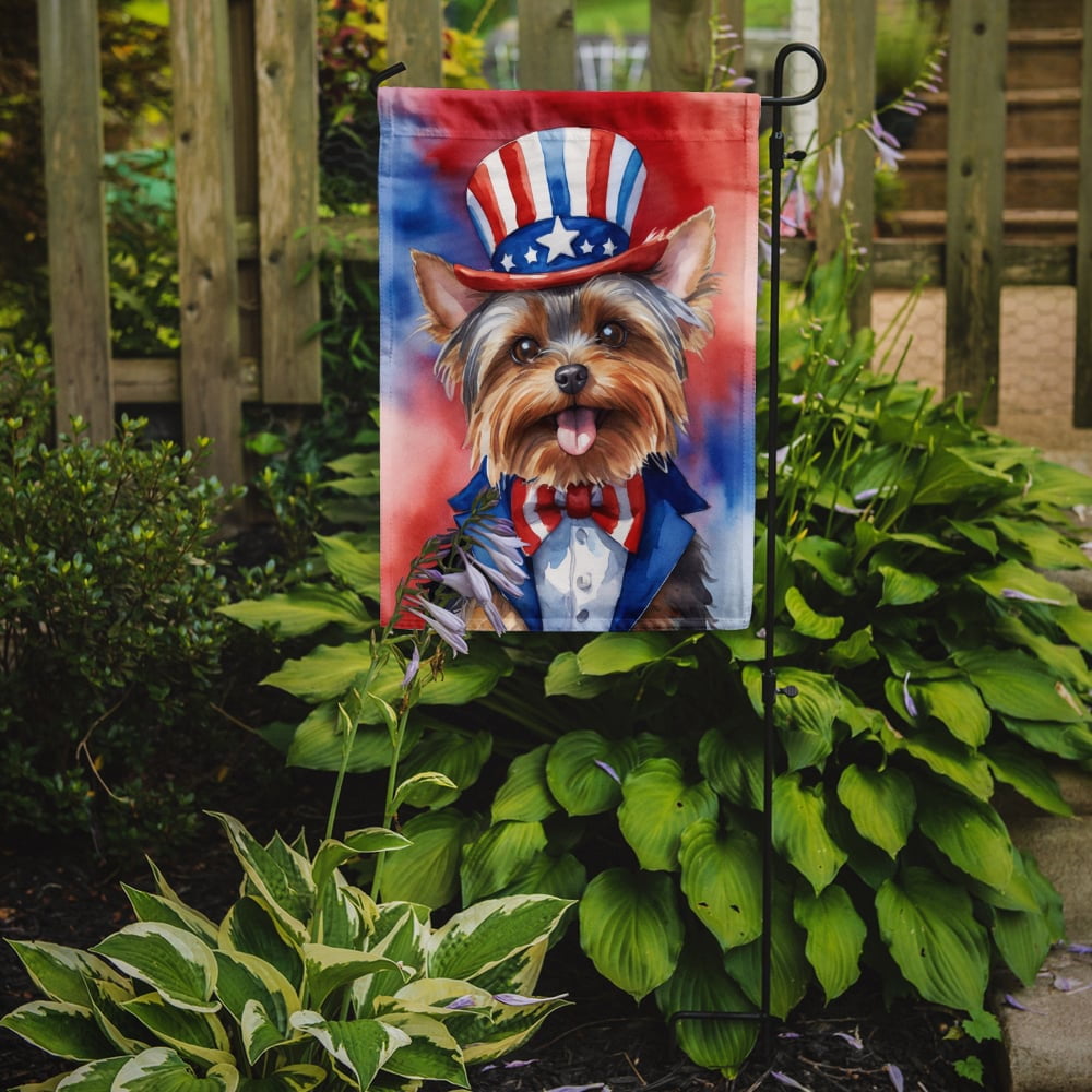 Yorkshire Terrier Patriotic Garden Flag 11.25 in x 15.5 in
