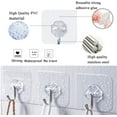 thumbnail image 4 of Ganchos adhesivos transparentes para colgar sin costuras en el baño, la cocina, el dormitorio y la puerta, ganchos reutilizables resistentes al agua de acero inoxidable, paquete de 12, 4 of 5