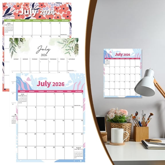 Xingjin 18 Month Wall Calendar 2026-2027, July 2026 to December 2027, Large Monthly Calendar with Thick Paper and Large Blocks for Home Office