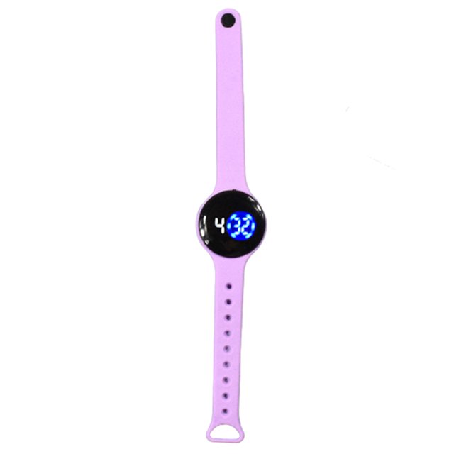 CAROOTU Enfants Numérique Touchant Montre LED Affichage Cadran Rond Bracelet en Silicone