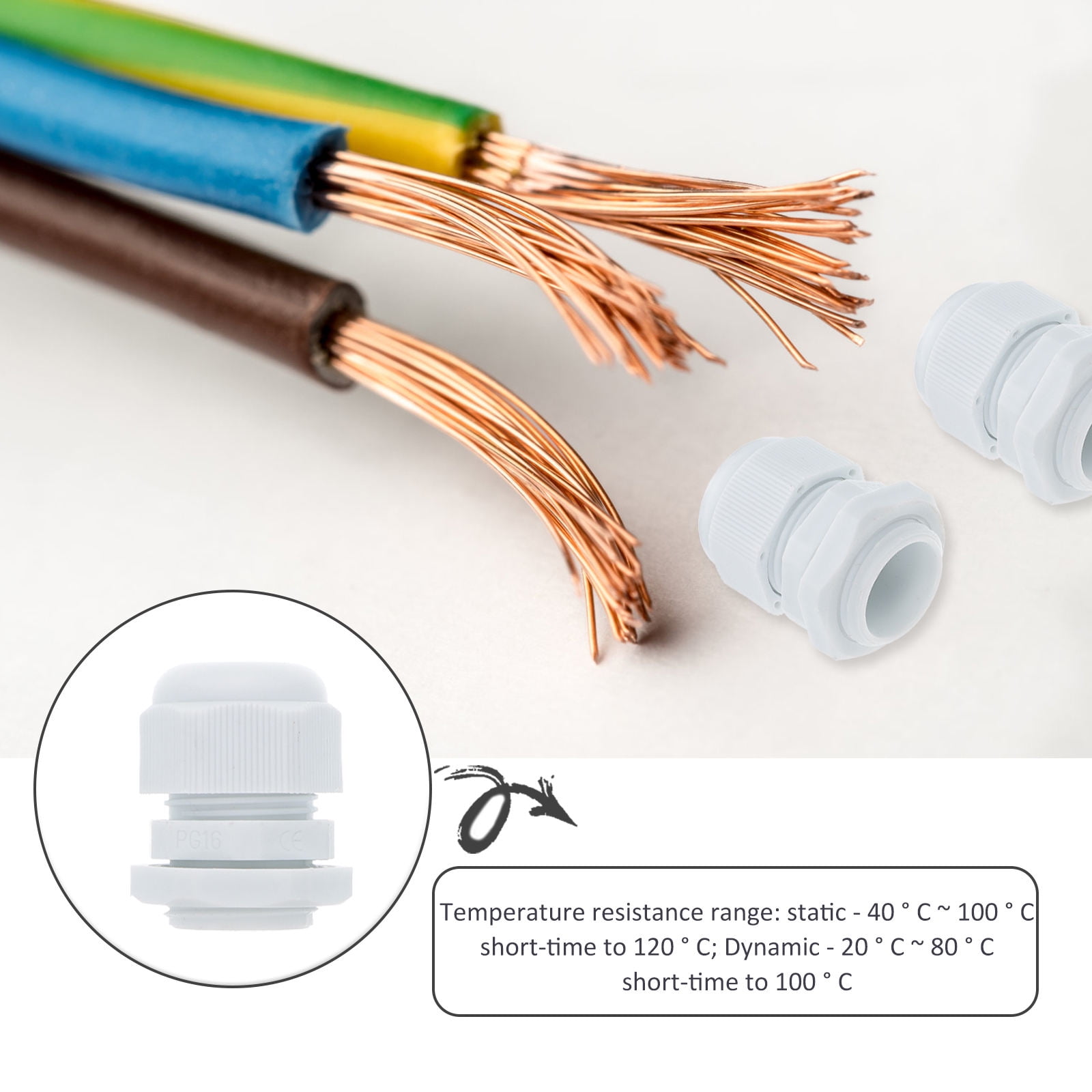UPKOCH 100pcs Waterproof Wire Electrical Connectors PP High Impact Strength Cables Daily Use