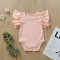 thumbnail image 3 of Peyan Newborn Infant Baby Girl Solid Ruffle Romper One Piece Bodysuit Summer Outfit 0-18M, 3 of 7