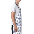 thumbnail image 3 of Pofeuu Dark Blue Snowflakes Print Waterproof Apron with Pockets Adjustable Cooking Aprons Kitchen Bib for Baking Household Cleaning, 3 of 8