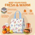 thumbnail image 5 of Pioneer Flower Floral Print Pattern Insulated Lunch Bag for Women & Adults,Large Portable Soft Cooler Lunch Bag,Thermal Food Storage Tote with Pearl Cotton,8.66L,8.75x5.75x9.5 Inch, 5 of 6