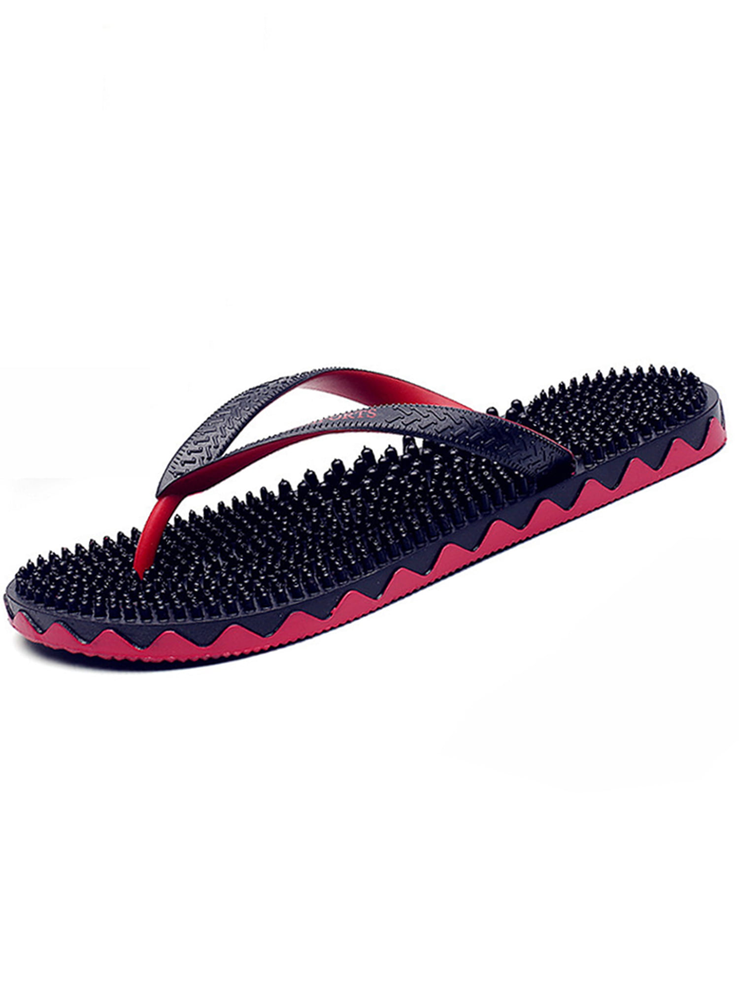 HOBULL Mens Beach Slippers Flip-Flops Light Weight Thong Sandals Massage Sole Non-Slip 