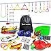 thumbnail image 3 of Just.smile Ninja Slackline Ninja Warrior Obstacle Course for Kids-2x52ft with Swing, Rope Ladder,Climbing Bar,Ring,Outdoor Ninja Course Training Equipment Set for Backyard, multicolour, 3 of 3