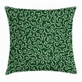 thumbnail image 1 of Green Throw Pillow Cushion Cover, Traditional Ancient Japanese Pattern with Abstract Curly Branches and Leaves Asian, Decorative Square Accent Pillow Case, 24 X 24 Inches, Emerald White, by Ambesonne, 1 of 2