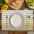 thumbnail image 4 of Anchor Sage Green Placemats Set of 4, Yellow Nautical White Geometric Stripe Placemats for Dining Table, Place Mats for Kitchen Tabletop, Waterproof Wipeable Dining Table Mats Set, 4 of 9
