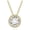 2-Yellow Gold Plated, variant on Halo 1.2ct Moissanite Round Cut Pendant Necklace for Women, 14K White Yellow Rose Gold Plated 925 Sterling Silver Necklace for Her, Simulated Diamond Jewelry Sets 18 Inches Chain VVS D-F