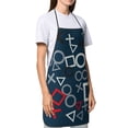 thumbnail image 4 of Fuzoiu Navy Blue Geometric Print Kitchen Cooking Aprons,Kitchen Cooking BBQ Aprons,Chef Apron with 2 Pockets for Men Women,Art Aprons for Painting Pottery Ceramics, 4 of 7
