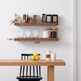 thumbnail image 6 of Mifurn Rustic Brown 23.6'' Floating Shelves for Wall, Set of 2 Wall Mounted Wood Shelves for Bedroom, Bathroom, Kitchen, 6 of 9