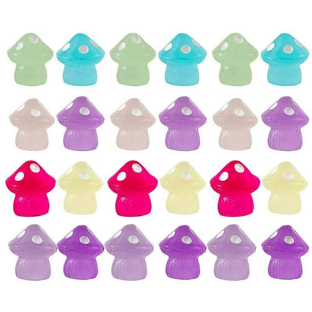 24pcs Miniature Mushroom Ornaments for Micro Landscape Garden – Lifelike Tiny Figurines for Fairy Garden Decoration