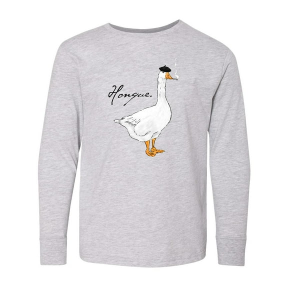 Inktastic French Goose says Honque Long Sleeve Youth T-Shirt