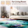thumbnail image 2 of ODIKA 8'x10' Machine Washable Non-Slip Area Rug, Abstract Floral Symphony Artistic Throw for High Traffic Rug, Teal, 157609, 2 of 7