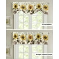 thumbnail image 4 of Vintage Flowers Butterflies Sunflower Window Curtain Kitchen Cabinet Coffee Tie-Up Valance Curtain Rod Pocket Short Curtain, 4 of 6