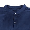 thumbnail image 7 of Havenre Men's Linen Sets 2 Piece Outfits Casual Long Sleeve Button Down Hawaiian Shirts and Drawstring Elastic Waist Pants Summer Beach Vacation Lounge Outfit Set Navy XXL, 7 of 7