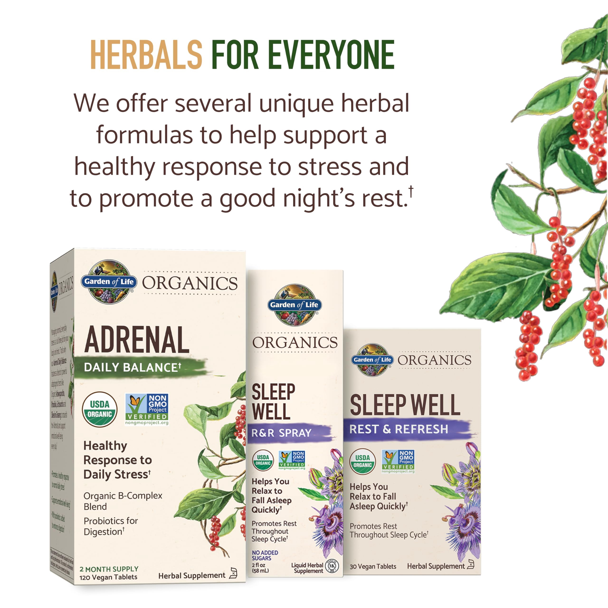 Garden of Life Organics Sleep Well Rest & Refresh 30 Tablets, Lemon Balm, Green Tea Extract L-Theanine, Valerian Root, Chamomile, Probiotics-Organic Non-GMO Vegan Gluten Free Herbal Supplement