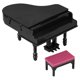 thumbnail image 1 of 1 Set Mini House Piano Stool Doll House Musical Instrument Doll House Adornments, 1 of 4