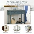 thumbnail image 6 of Tcbosik 35.43" Console Table with 2 Drawers, Rustic 2 Tier Entryway Table with Open Storage Shelf for Entrance, Mid-Century Vintage Sofa Tables Behind Couch for Living Room, Navy, 6 of 9