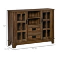 thumbnail image 3 of HOMCOM Buffet de Rangement pour Cuisine avec Portes en Verre, 2 Tiroirs et Étagères Ajustables, Noyer, 3 of 10