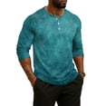 thumbnail image 4 of CCRFTGI Polo Shirts for Men Henley 3/4 Sleeve Raglan Casual Fashion Tie Dye Shirts Sport Athletic Button Down Workout 2026 Summer Tee Tops Navy XL, 4 of 8